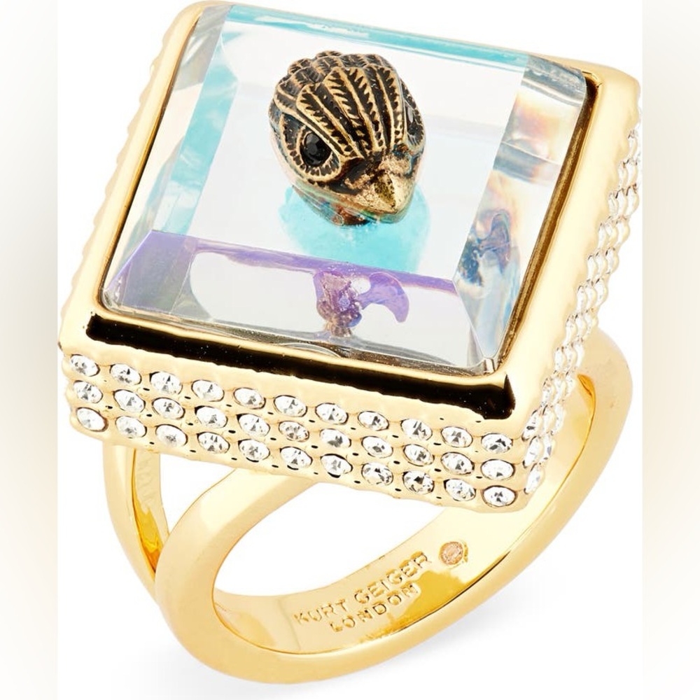 Geiger Kurt Square Stone Cocktail Ring size 9